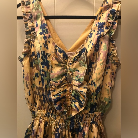 Arden B Ruffle Silky Dress V-Neck - Picture 2 of 4